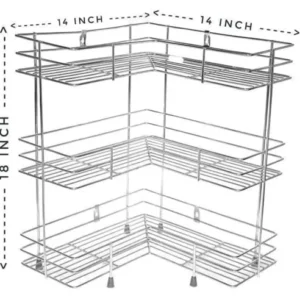 Stainless Steel L Corner 3 Step Basket Rack Stand